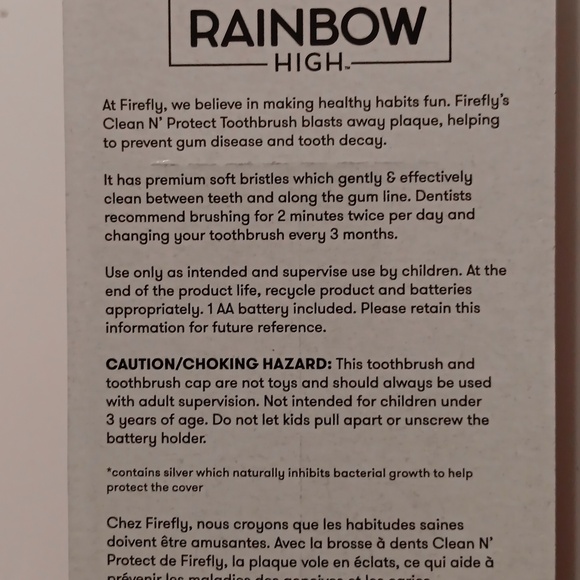 Firefly Clean N' Protect Rainbow High Rotary Power Toothbrush With Cap, Soft - Picture 5 of 11